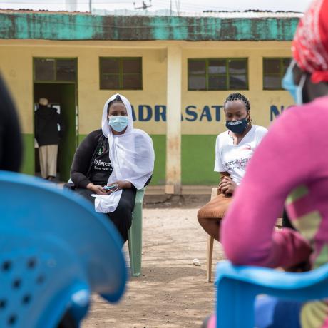 A meeting of a young urban women's group in Kenya